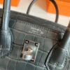 H Factory Bags Birkin Matte Alligator crocodile Graphite grey Silver Hardware 25cm Full Handmade