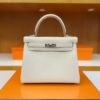 H Factory Bags Kelly Togo Creamy White Silver Hardware 25cm Full Handmade