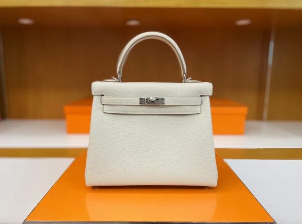mmexport1713839501108-1024x761-1 H Factory Bags Kelly Togo Creamy White Silver Hardware 25cm Full Handmade