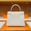 H Factory Bags Kelly Togo Creamy White Silver Hardware 25cm Full Handmade