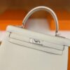 H Factory Bags Kelly Togo Creamy White Silver Hardware 25cm Full Handmade