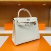 H Factory Bags Kelly Togo Creamy White Silver Hardware 25cm Full Handmade