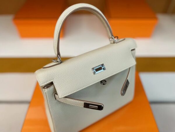 mmexport1713839515843-1024x773-1 H Factory Bags Kelly Togo Creamy White Silver Hardware 25cm Full Handmade