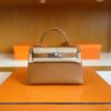 H Factory Bags mini kelly Epsom Golden Brown Silver Hardware 19cm Full Handmade