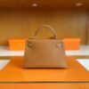 H Factory Bags mini kelly Epsom Golden Brown Silver Hardware 19cm Full Handmade