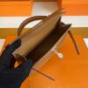 H Factory Bags mini kelly Epsom Golden Brown Silver Hardware 19cm Full Handmade