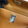 H Factory Bags mini kelly Epsom Golden Brown Silver Hardware 19cm Full Handmade