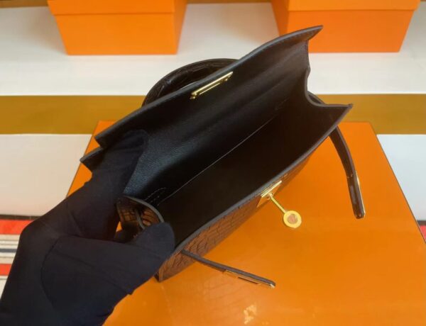 mmexport1715940674922-1024x785-1 H Factory Bags mini kelly Matte Alligator crocodile Black Gold Hardware 19cm Full Handmade