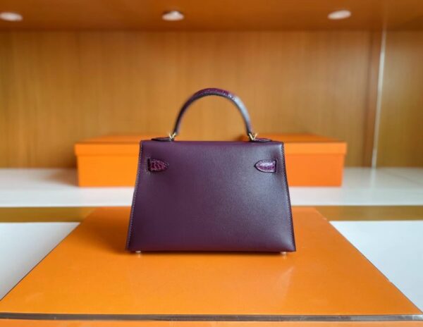 mmexport1715940723626-1024x792-1 H Factory Bags mini kelly touch Epsom & Shiny crocodile N5 Gallon purple Gold Hardware 19cm Full Handmade