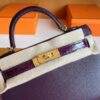 H Factory Bags mini kelly touch Epsom & Shiny crocodile N5 Gallon purple Gold Hardware 19cm Full Handmade