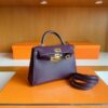 H Factory Bags mini kelly touch Epsom & Shiny crocodile N5 Gallon purple Gold Hardware 19cm Full Handmade