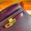 H Factory Bags mini kelly touch Epsom & Shiny crocodile N5 Gallon purple Gold Hardware 19cm Full Handmade