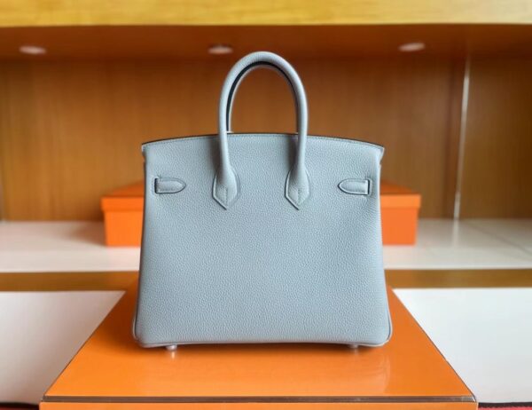H Factory Bags Birkin Togo J7 Linen blue Silver Hardware 25cm Full Handmade