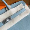 H Factory Bags Birkin Togo J7 Linen blue Silver Hardware 25cm Full Handmade