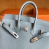 H Factory Bags Birkin Togo J7 Linen blue Silver Hardware 25cm Full Handmade