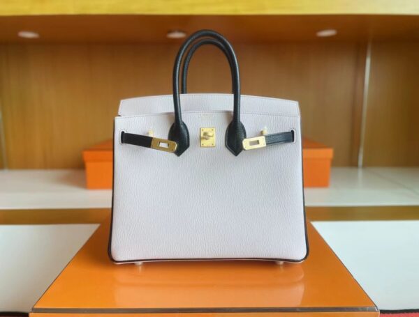 mmexport1716000301237-1024x776-1 H Factory Bags Birkin Chevre Light Pink & Black Gold Hardware 25cm Full Handmade