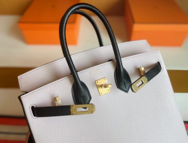 mmexport1716000302726-1024x783-1 H Factory Bags Birkin Chevre Light Pink & Black Gold Hardware 25cm Full Handmade