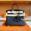 H Factory Bags Birkin touch Togo & Matte crocodile Black Gold Hardware 25cm Full Handmade