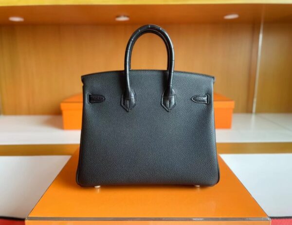 H Factory Bags Birkin touch Togo & Matte crocodile Black Gold Hardware 25cm Full Handmade