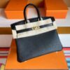 H Factory Bags Birkin touch Togo & Matte crocodile Black Gold Hardware 25cm Full Handmade