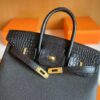 H Factory Bags Birkin touch Togo & Matte crocodile Black Gold Hardware 25cm Full Handmade