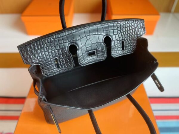H Factory Bags Birkin touch Togo & Matte crocodile Black Gold Hardware 25cm Full Handmade