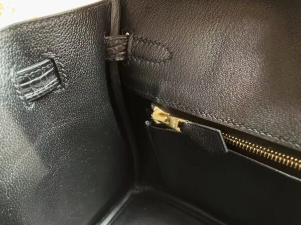 H Factory Bags Birkin touch Togo & Matte crocodile Black Gold Hardware 25cm Full Handmade