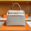 H Factory Bags Kelly Epsom M8 Light Gray Silver Hardware 25cm Full Handmade