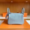 H Factory Bags mini Lindy Evercolor J7 Linen blue Silver Hardware 19cm Full Handmade