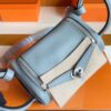 H Factory Bags mini Lindy Evercolor J7 Linen blue Silver Hardware 19cm Full Handmade