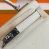 H Factory Bags mini Kelly Epsom Cream White Silver Hardware 19cm Full Handmade