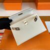 H Factory Bags mini Kelly Epsom Cream White Silver Hardware 19cm Full Handmade