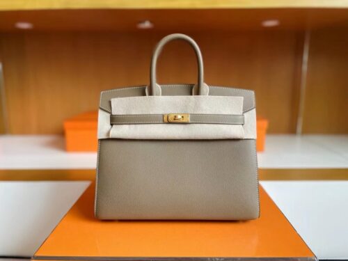 H Factory Birkin Epsom ck18 Elephant grey Gold Hardware 25cm Full Handmade
