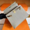 H Factory Bags Kelly Epsom M8 Light Gray Gold Hardware 25cm Full Handmade