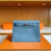H Factory Bags Kelly Dance Ostrich ck75 New Denim blue Silver Hardware 22cm Full Handmade