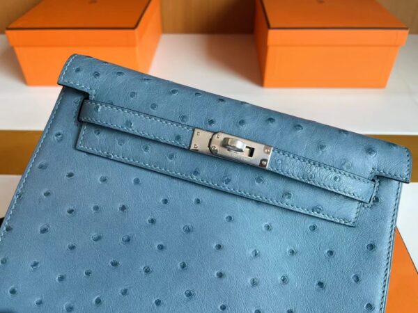 mmexport1717837744553-1024x768-1 H Factory Bags Kelly Dance Ostrich ck75 New Denim blue Silver Hardware 22cm Full Handmade