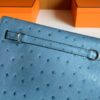 H Factory Bags Kelly Dance Ostrich ck75 New Denim blue Silver Hardware 22cm Full Handmade
