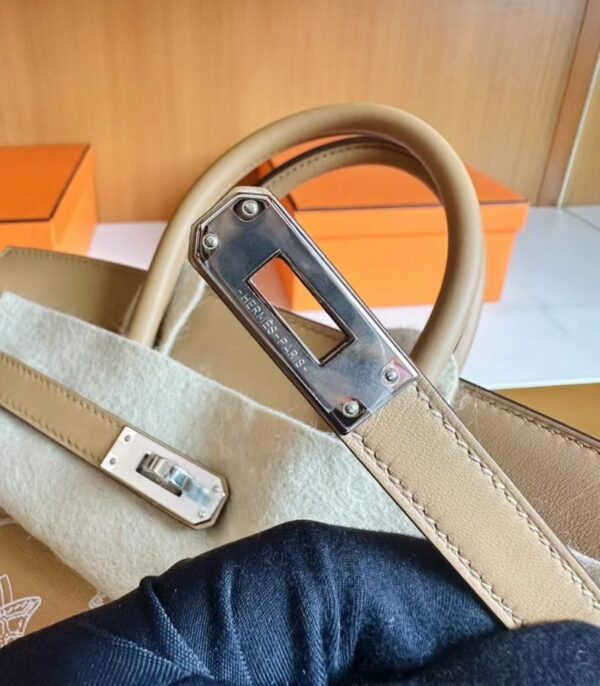 mmexport1717837950673-895x1024-1 H Factory Bags Birkin swift Khaki Brown Silver Hardware 25cm Full Handmade