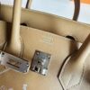 H Factory Bags Birkin swift Khaki Brown Silver Hardware 25cm Full Handmade