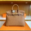 H Factory Bags Birkin Togo Golden Brown Gold Hardware 25cm Full Handmade
