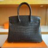 H Factory Bags Birkin Matte Porosus crocodile Black Gold Hardware 30cm Full Handmade