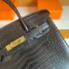 H Factory Bags Birkin Matte Porosus crocodile Black Gold Hardware 30cm Full Handmade