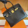 H Factory Bags Birkin Matte Porosus crocodile Black Gold Hardware 30cm Full Handmade