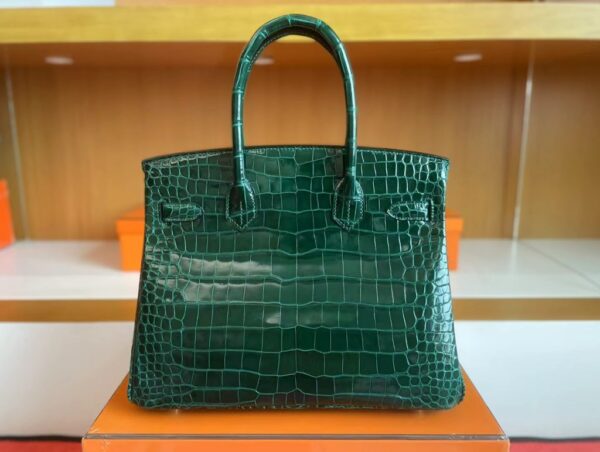 mmexport1718554719838-1024x772-1 H Factory Bags Birkin Shiny Porosus crocodile 6Q Emerald green Gold Hardware 30cm Full Handmade