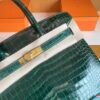 H Factory Bags Birkin Shiny Porosus crocodile 6Q Emerald green Gold Hardware 30cm Full Handmade