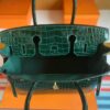 H Factory Bags Birkin Shiny Porosus crocodile 6Q Emerald green Gold Hardware 30cm Full Handmade