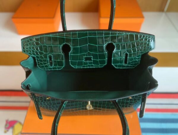 mmexport1718554729623-1024x777-1 H Factory Bags Birkin Shiny Porosus crocodile 6Q Emerald green Gold Hardware 30cm Full Handmade