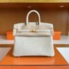 H Factory Bags Birkin matte alligator crocodile 8L Ice White Gold Hardware 25cm Full Handmade