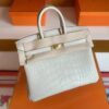 H Factory Bags Birkin matte alligator crocodile 8L Ice White Gold Hardware 25cm Full Handmade