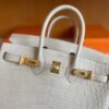 H Factory Bags Birkin matte alligator crocodile 8L Ice White Gold Hardware 25cm Full Handmade